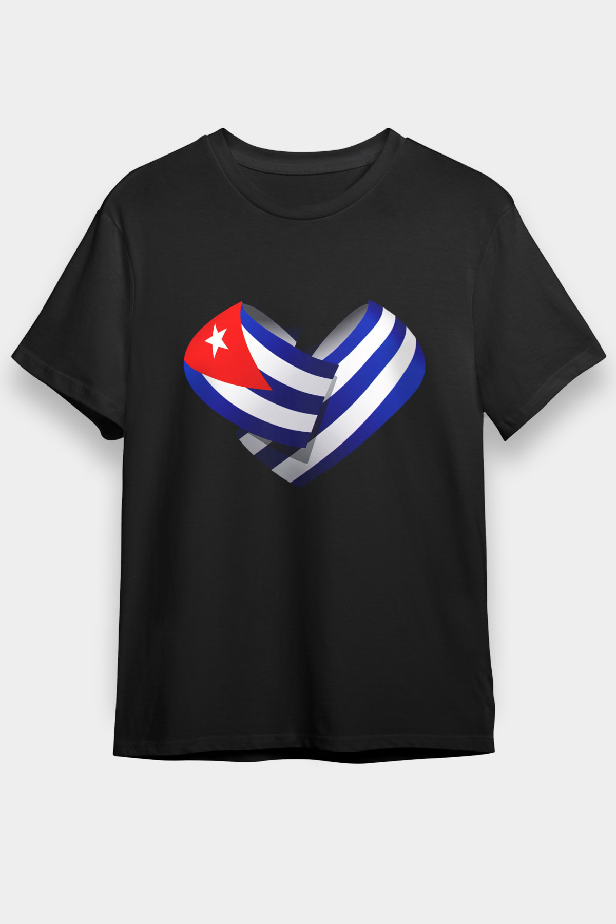 Küba Siyah Unisex Tişört T-Shirt - TişörtFabrikası