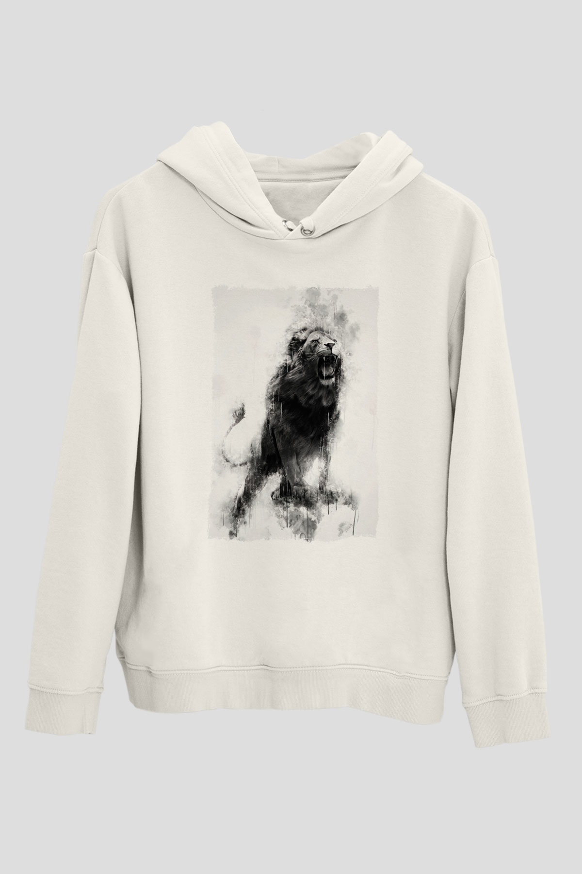 Kükreyen AslanBeyaz  Unisex Hoodie