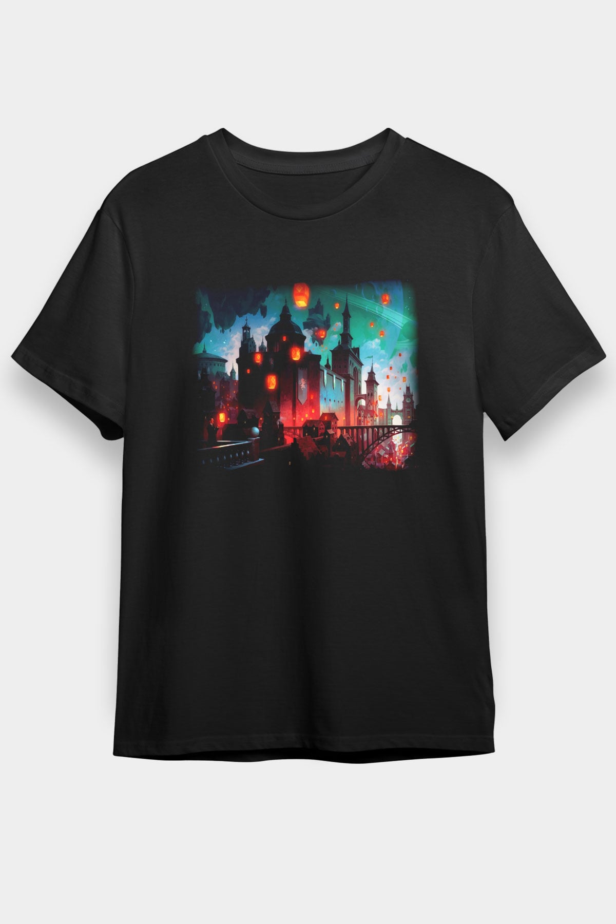 Kule Köprüsü Siyah Unisex Tişört T-Shirt - TişörtFabrikası
