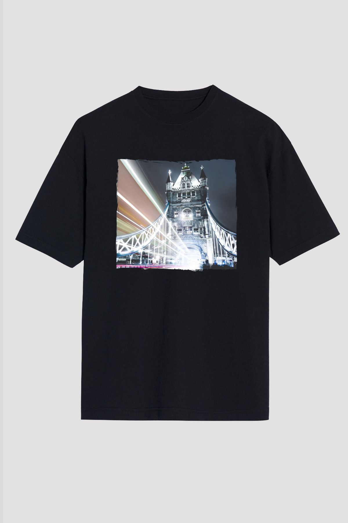 Kule Köprüsü Siyah Unisex Tişört T-Shirt - TişörtFabrikası