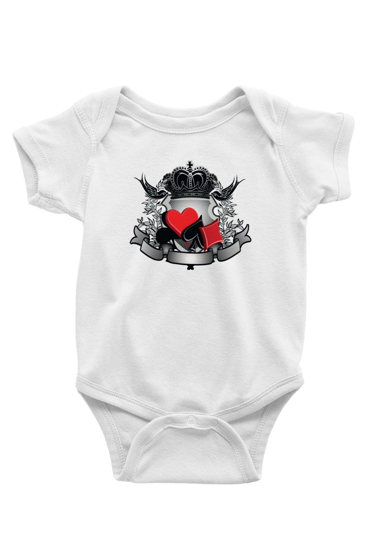 Kumarbaz Baskılı Beyaz Unisex Bebek Body - Zıbın