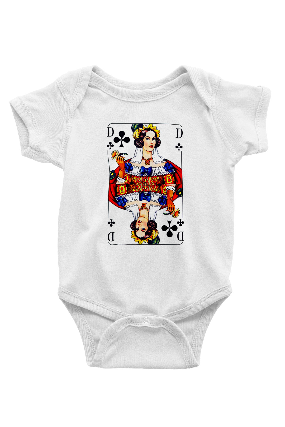 Kumarbaz Baskılı Beyaz Unisex Bebek Body - Zıbın