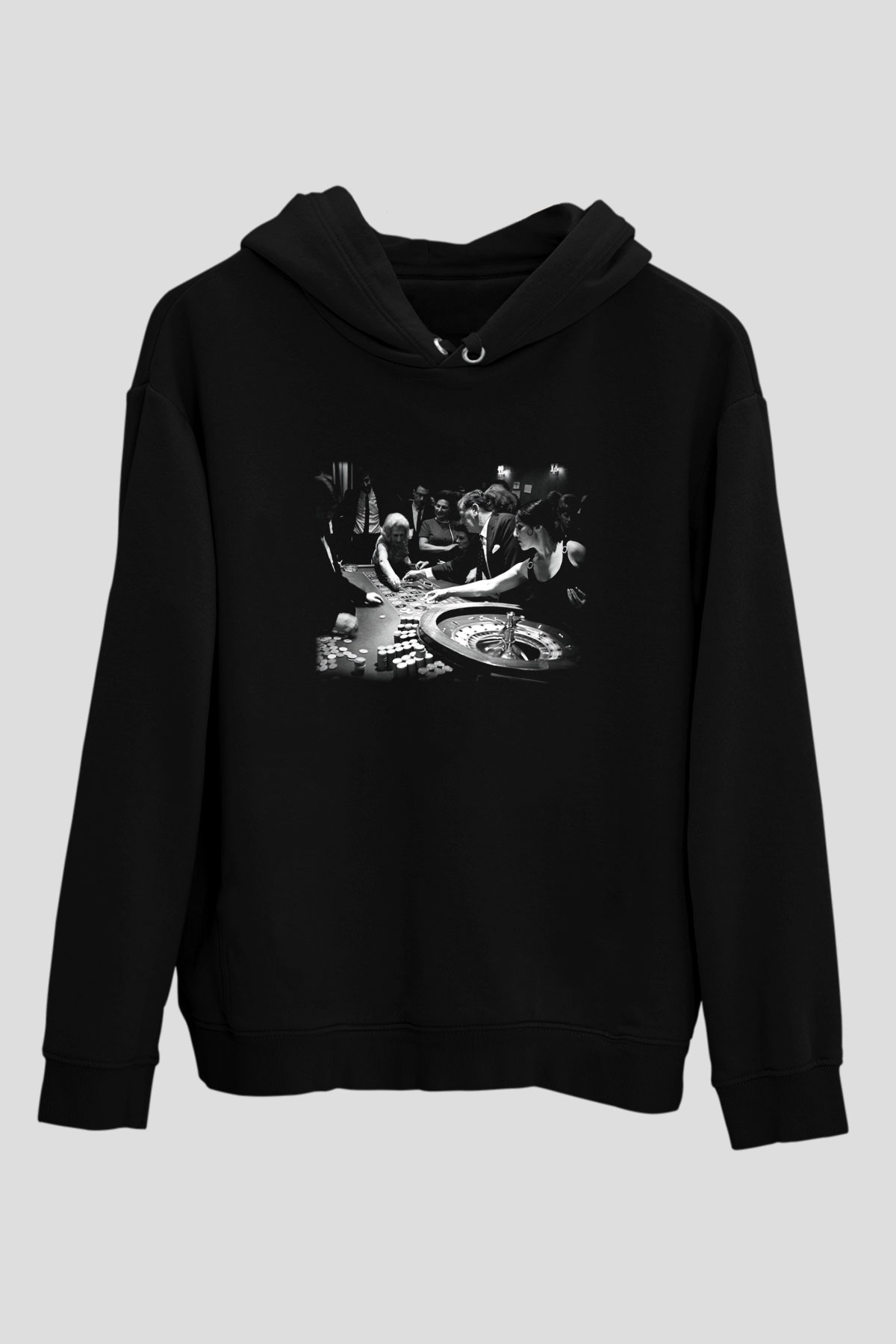 Kumarbaz Siyah Unisex Kapşonlu Sweatshirt