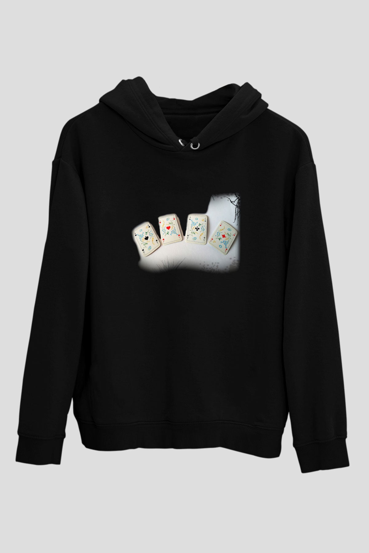 Kumarbaz Siyah Unisex Kapşonlu Sweatshirt