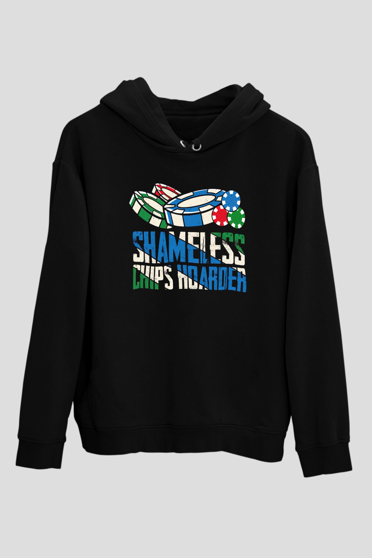 Kumarbaz Siyah Unisex Kapüşonlu Sweatshirt