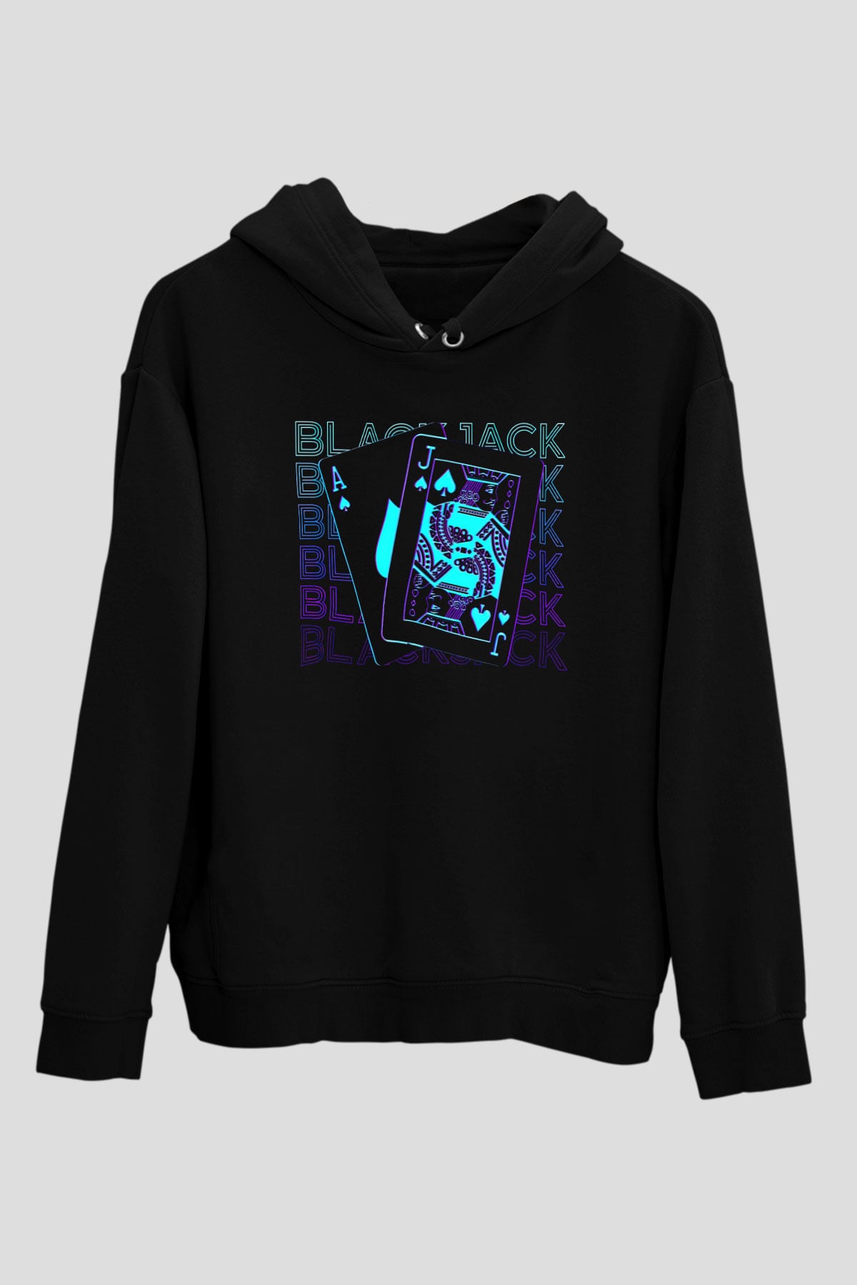 Kumarbaz Siyah Unisex Kapüşonlu Sweatshirt