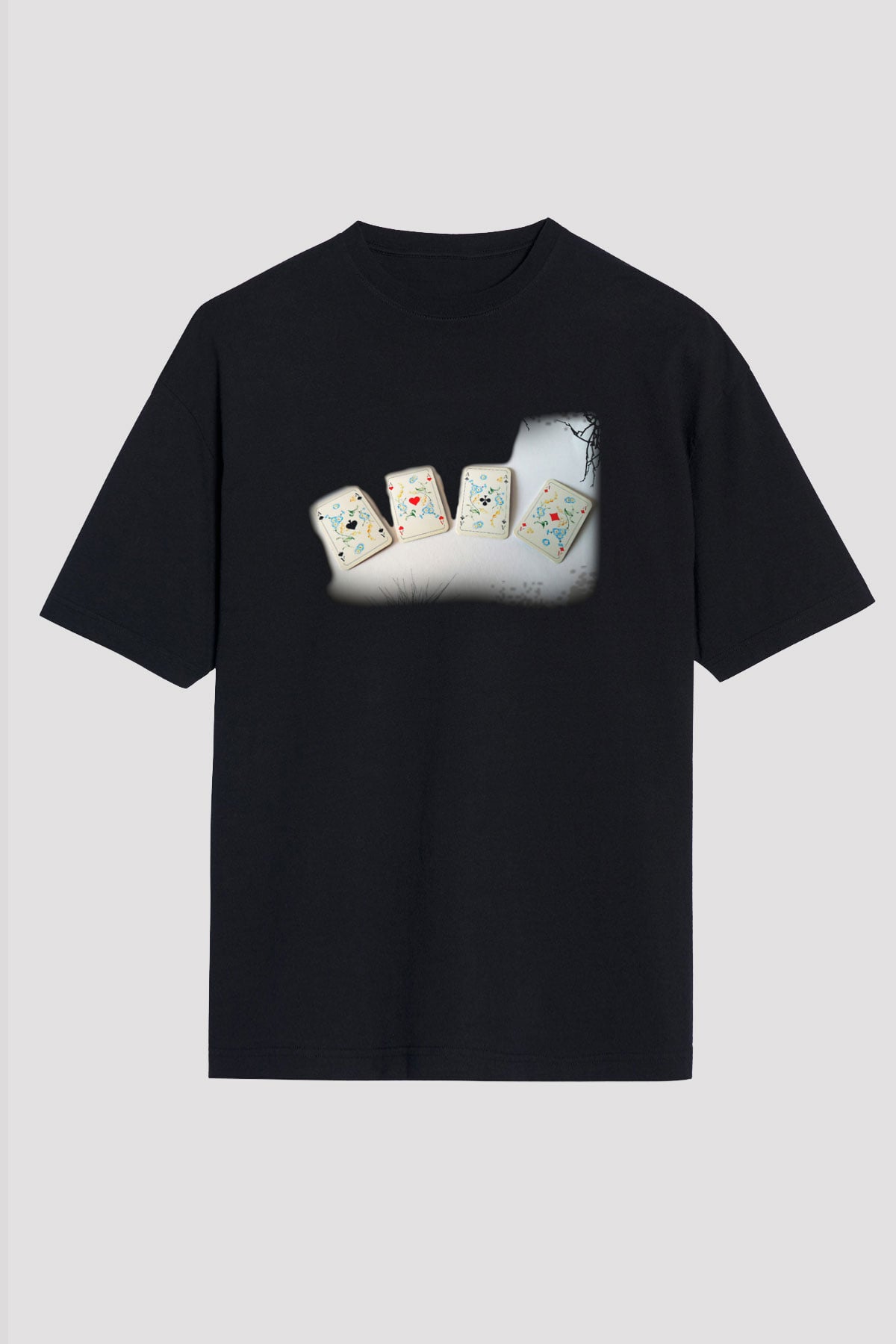 Kumarbaz Siyah Unisex Oversize Tişört T-Shirt