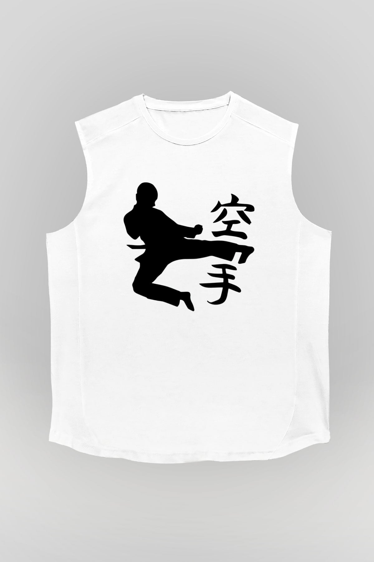 Kung Fu Beyaz Unisex Kolsuz Tişört