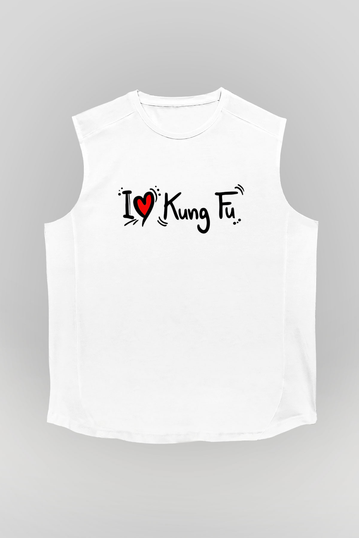 Kung Fu Beyaz Unisex Kolsuz Tişört