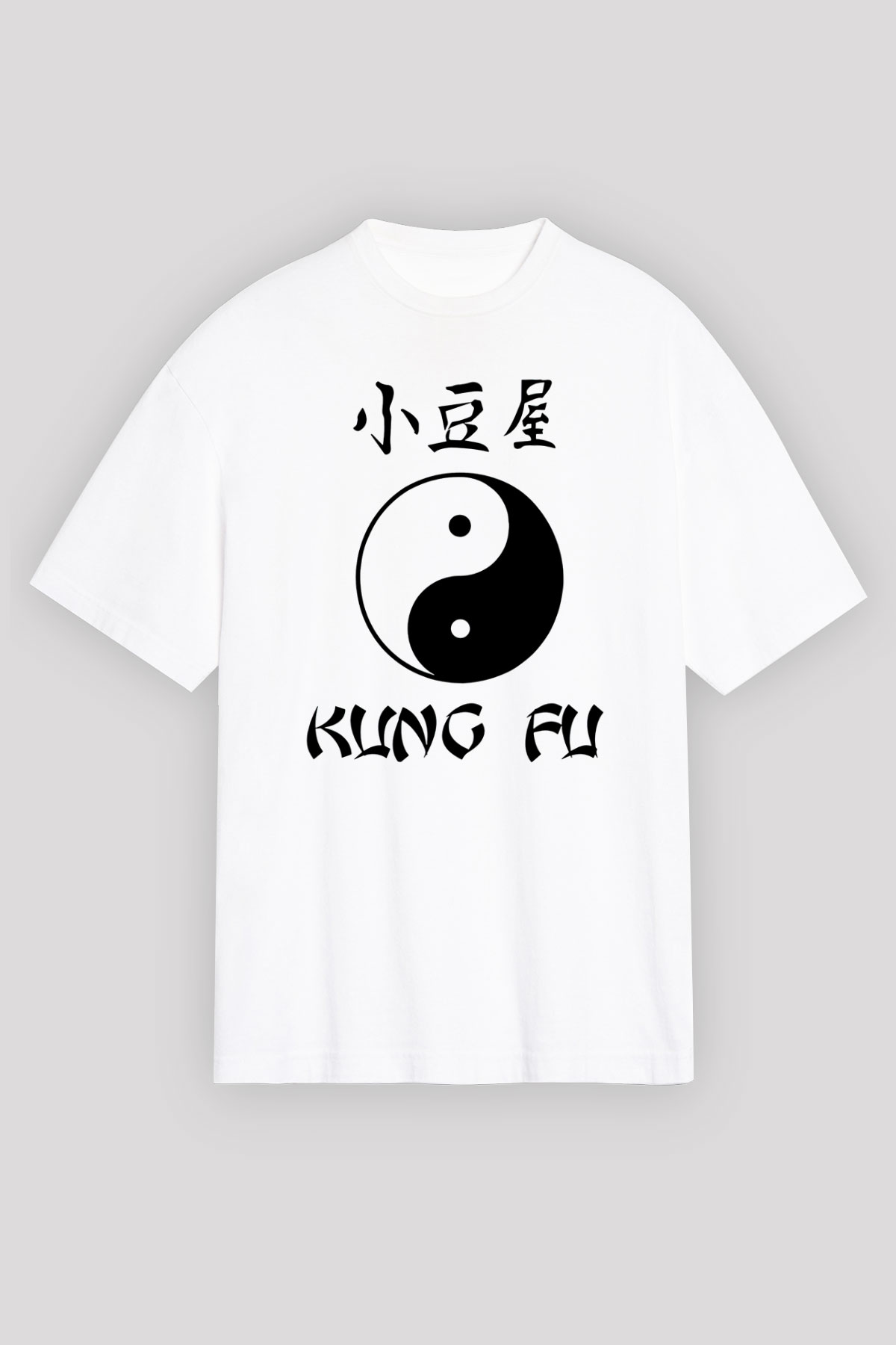 Kung Fu Beyaz Unisex Oversize Tişört T-Shirt
