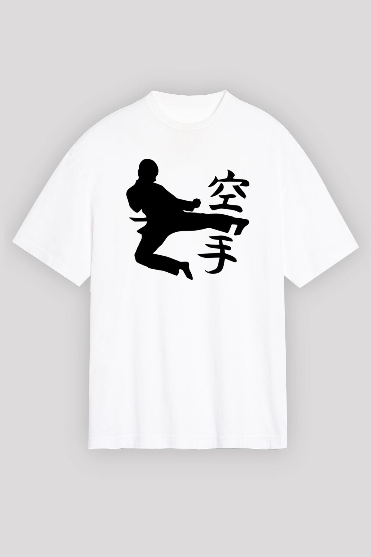 Kung Fu Beyaz Unisex Oversize Tişört T-Shirt