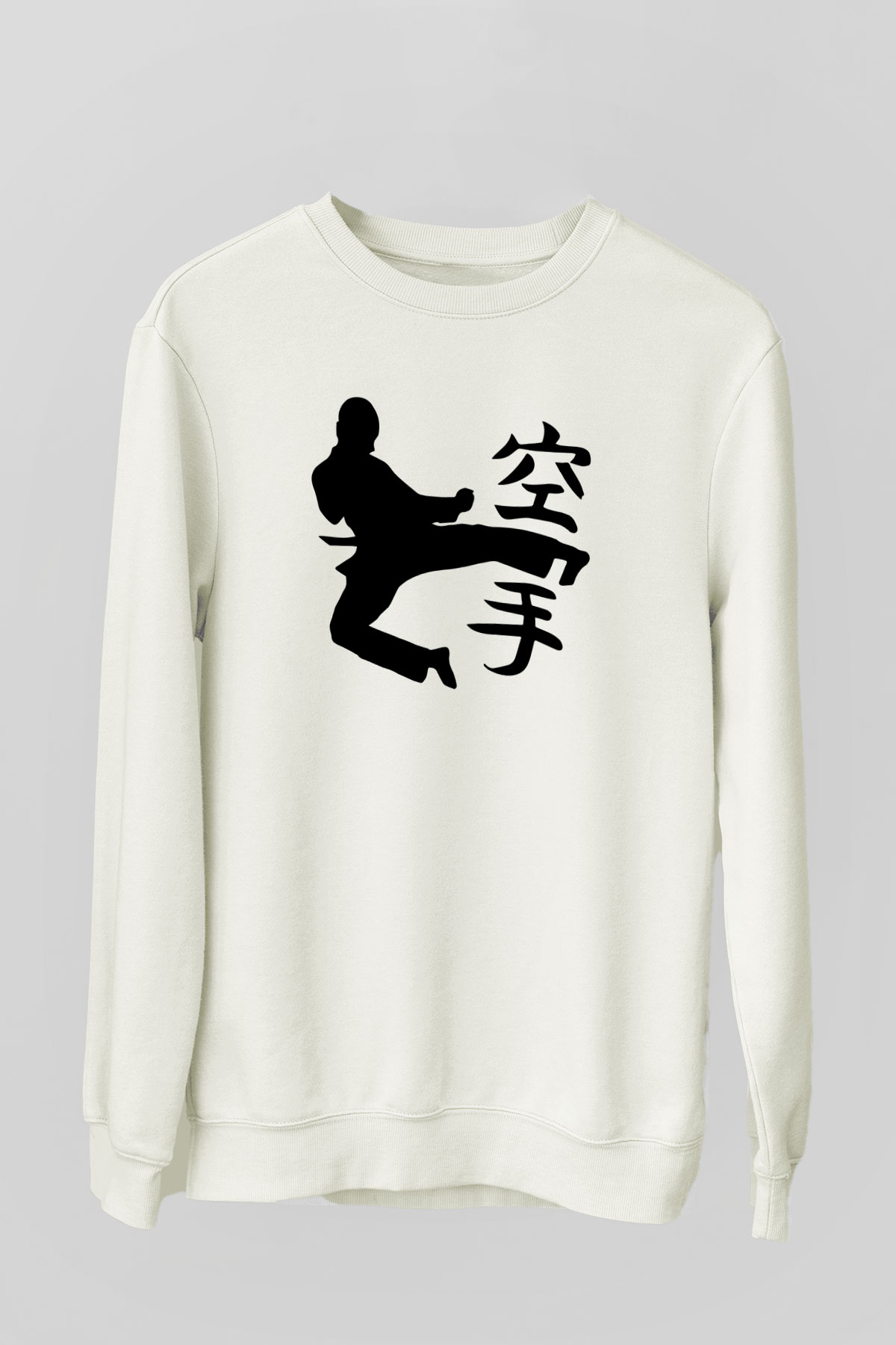 Kung Fu Beyaz Unisex Sweatshirt