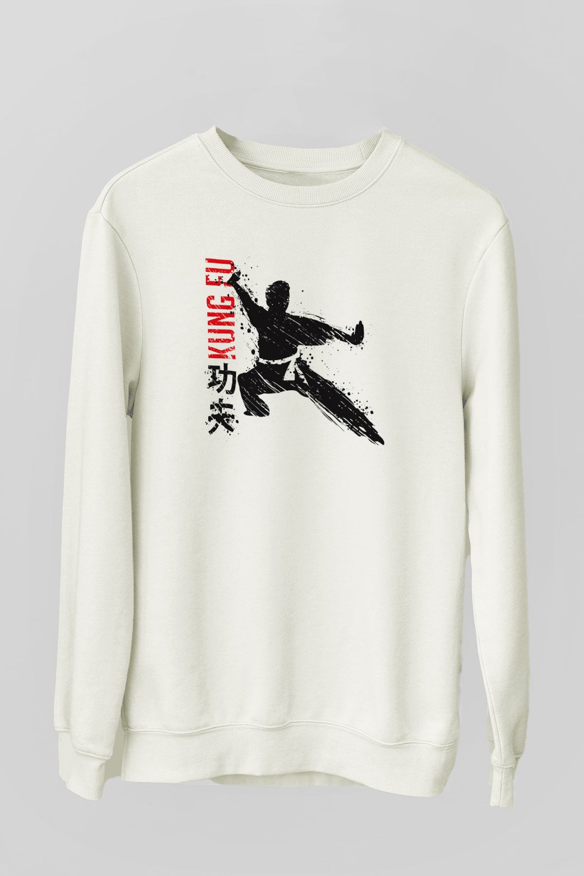 Kung Fu Beyaz Unisex Sweatshirt