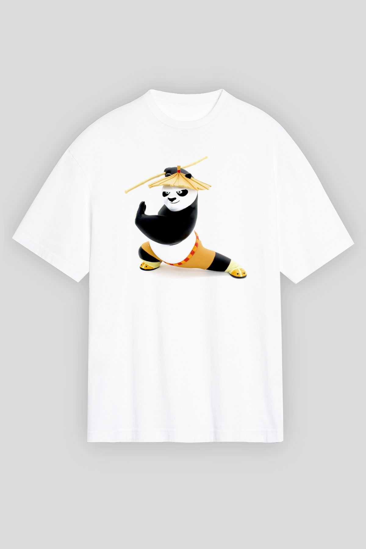 Kung Fu Beyaz Unisex Tişört T-Shirt - TişörtFabrikası