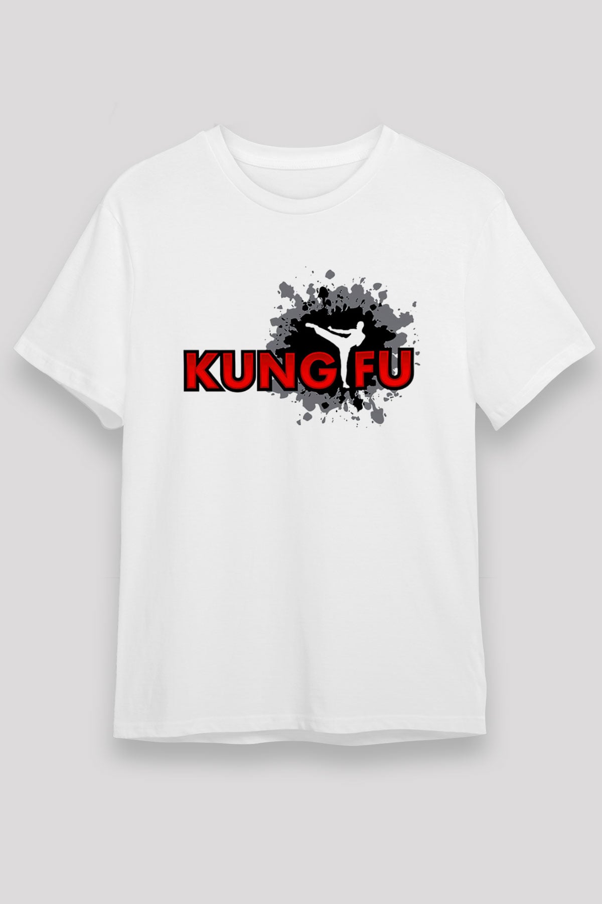 Kung Fu Beyaz Unisex Tişört T-Shirt - TişörtFabrikası