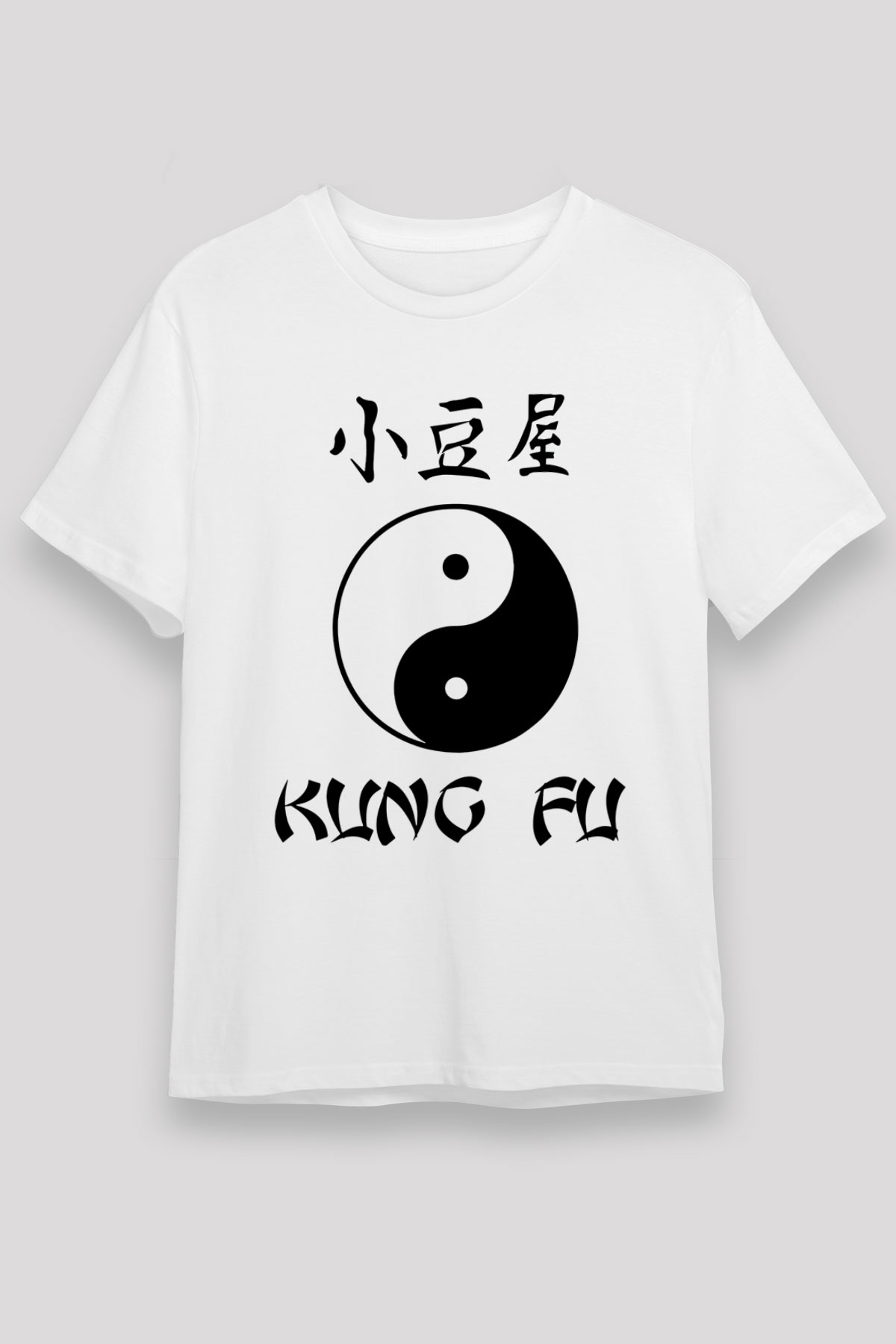 Kung Fu Beyaz Unisex Tişört T-Shirt - TişörtFabrikası