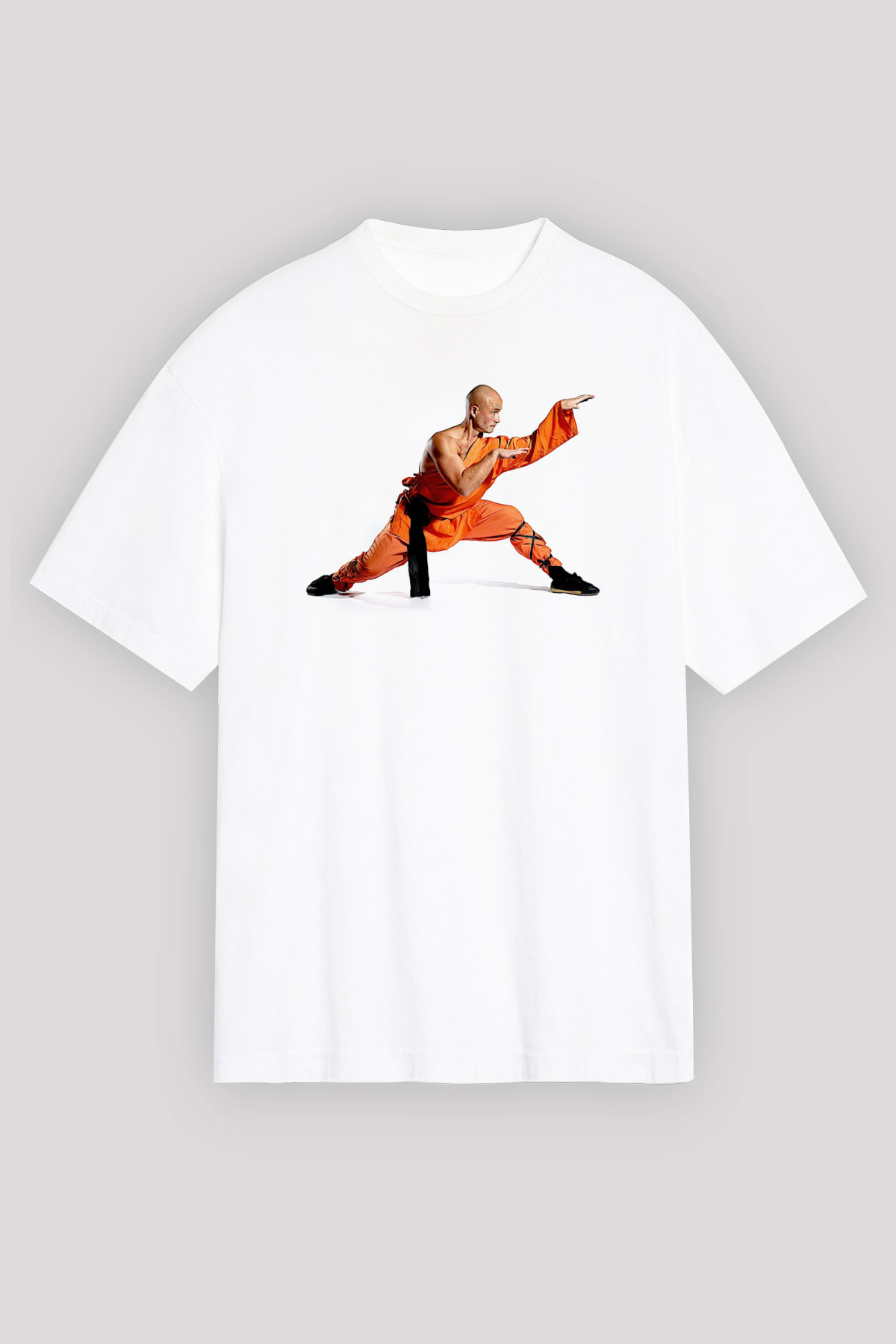 Kung Fu Beyaz Unisex Tişört T-Shirt - TişörtFabrikası