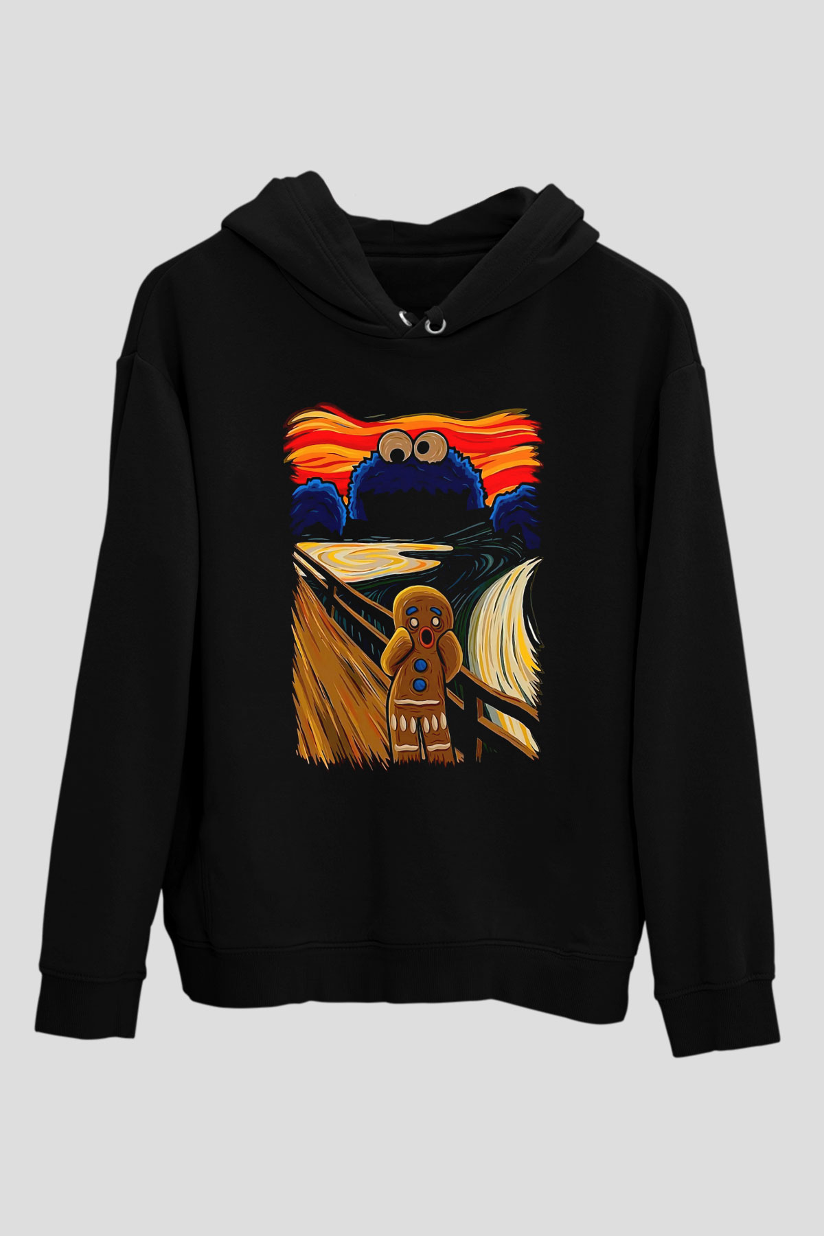 Kurabiye CanavarıSiyah Tshirt Unisex Hoodie