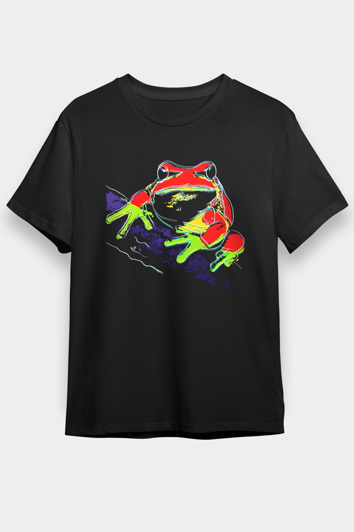 Kurbağa Siyah Unisex Tişört T-Shirt - TişörtFabrikası