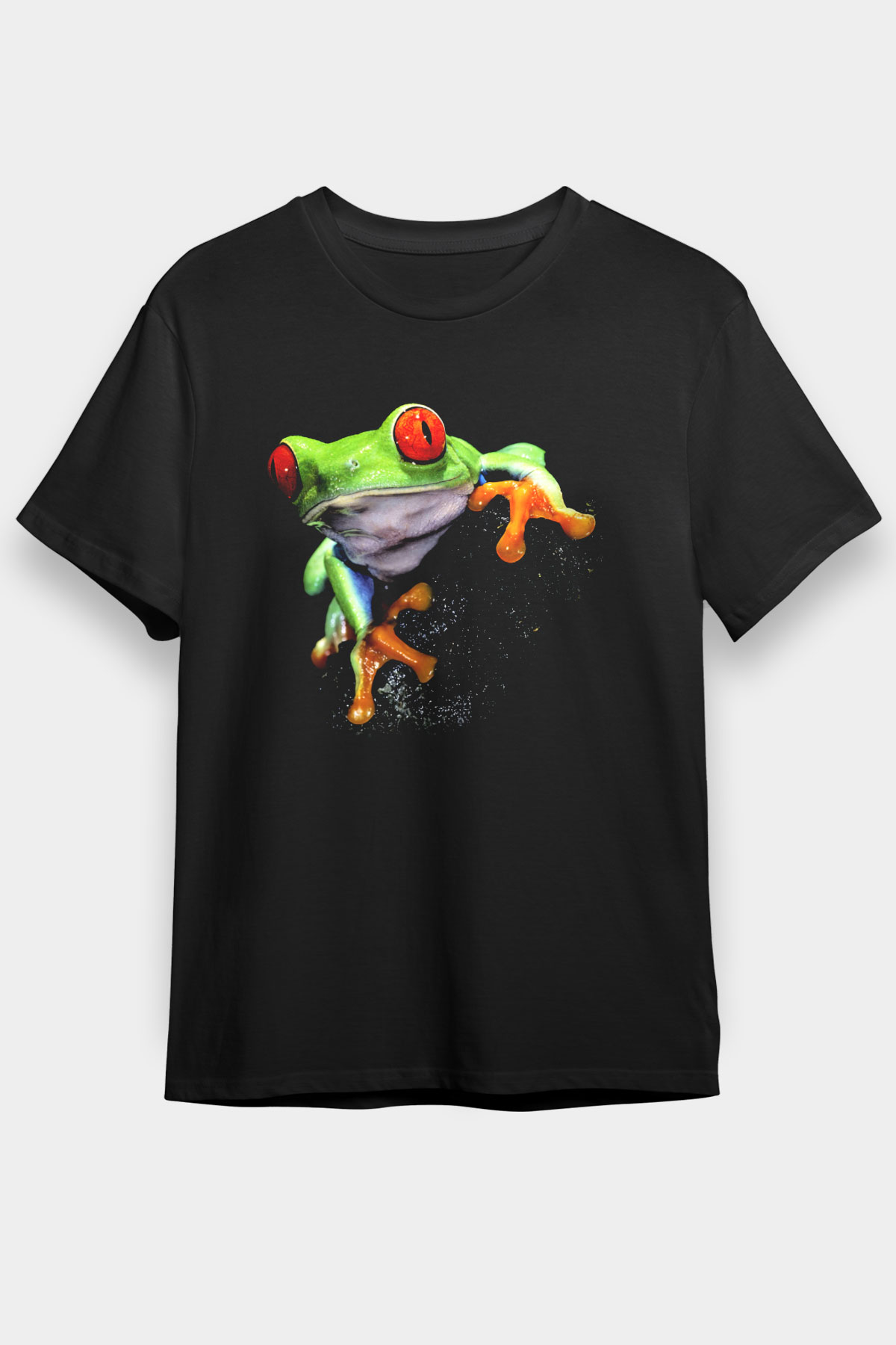 Kurbağa Siyah Unisex Tişört T-Shirt - TişörtFabrikası