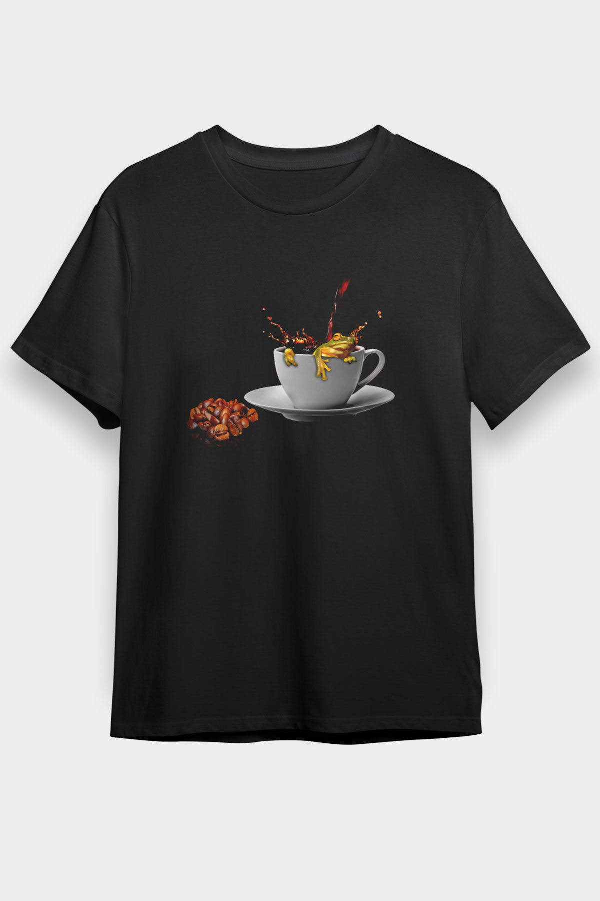 Kurbağa Siyah Unisex Tişört T-Shirt - TişörtFabrikası