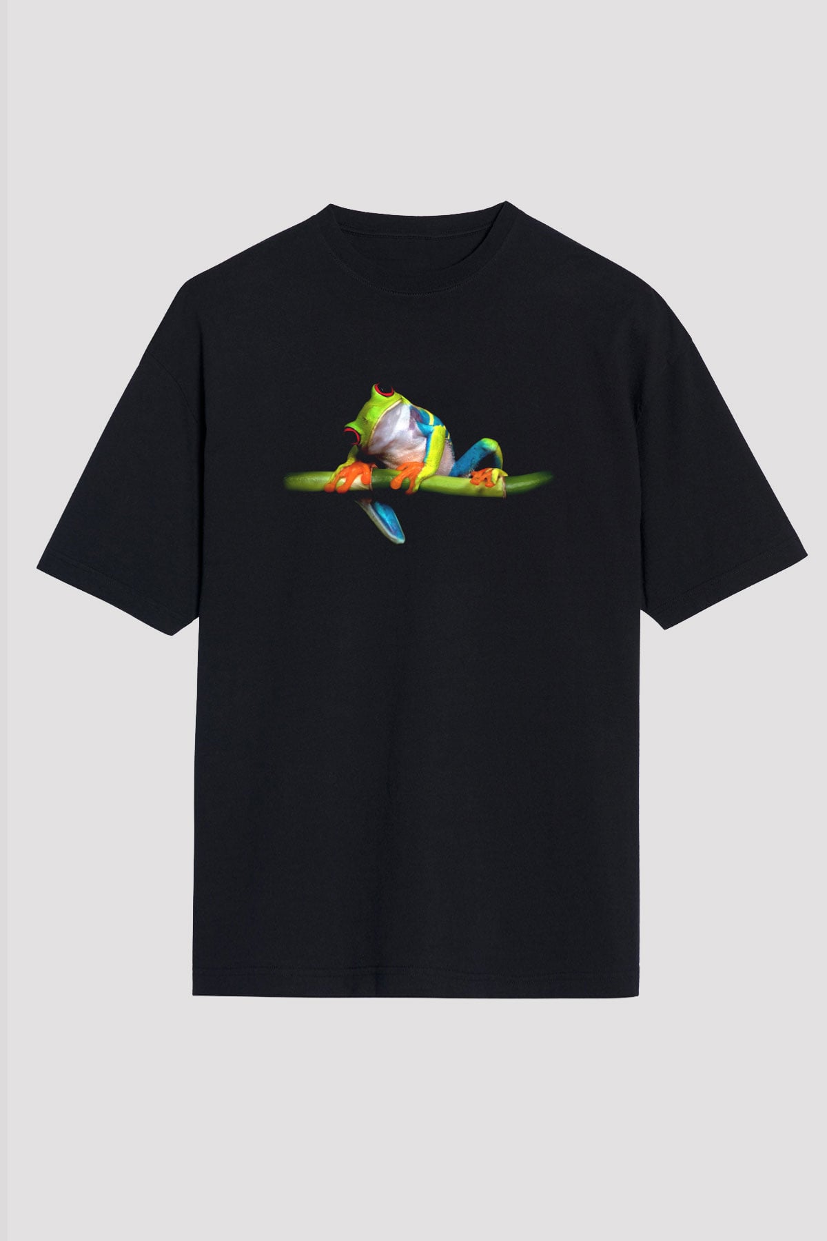 Kurbağa Siyah Unisex Tişört T-Shirt - TişörtFabrikası
