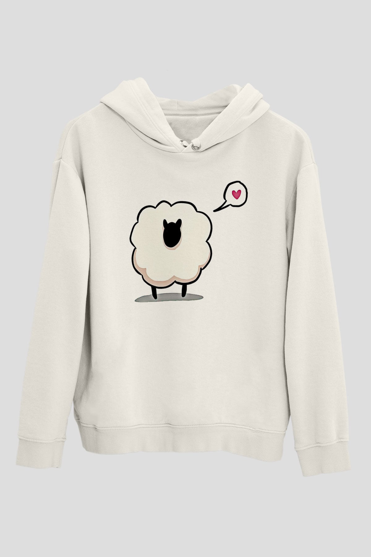 Kurban Bayramı Baskılı Beyaz Unisex Kapüşonlu Sweatshirt
