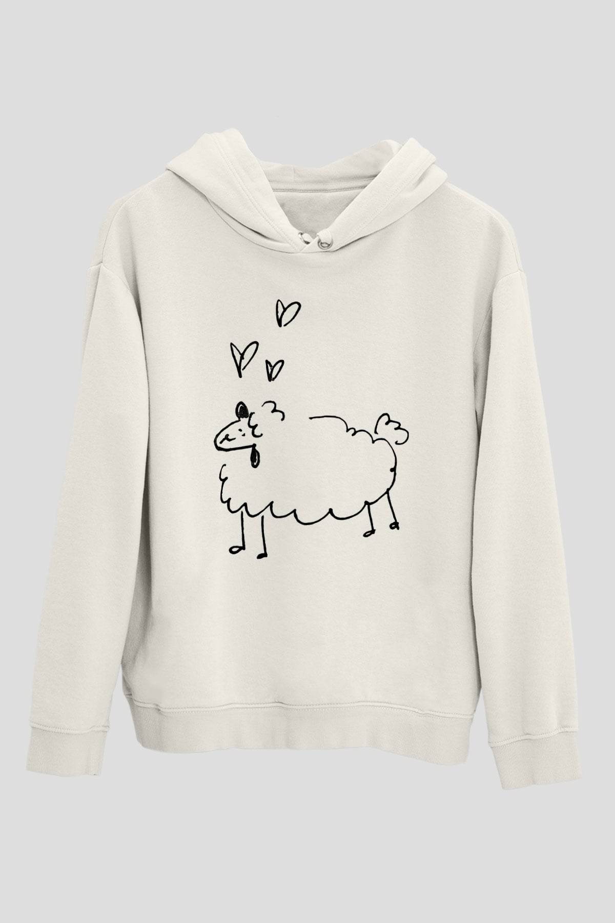 Kurban Bayramı Baskılı Beyaz Unisex Kapüşonlu Sweatshirt