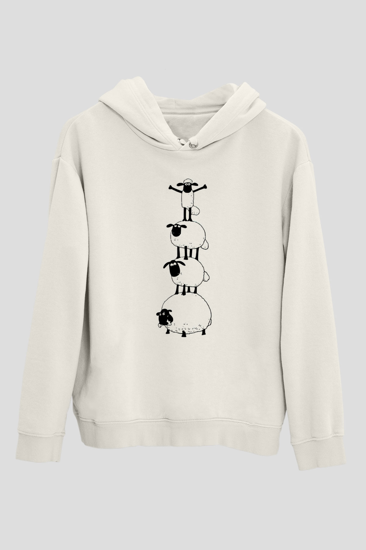 Kurban Bayramı Baskılı Beyaz Unisex Kapüşonlu Sweatshirt