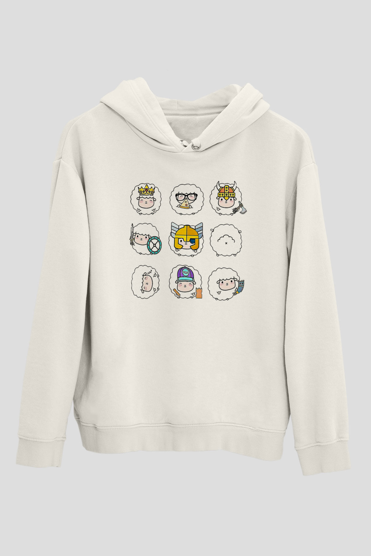 Kurban Bayramı Baskılı Beyaz Unisex Kapüşonlu Sweatshirt