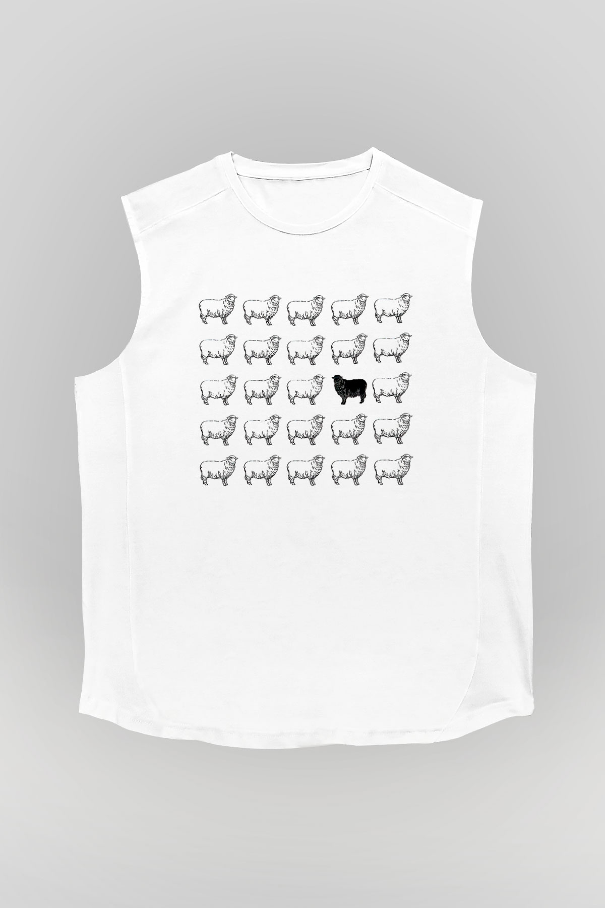 Kurban Bayramı Baskılı Beyaz Unisex Kolsuz Tişört - Tshirt