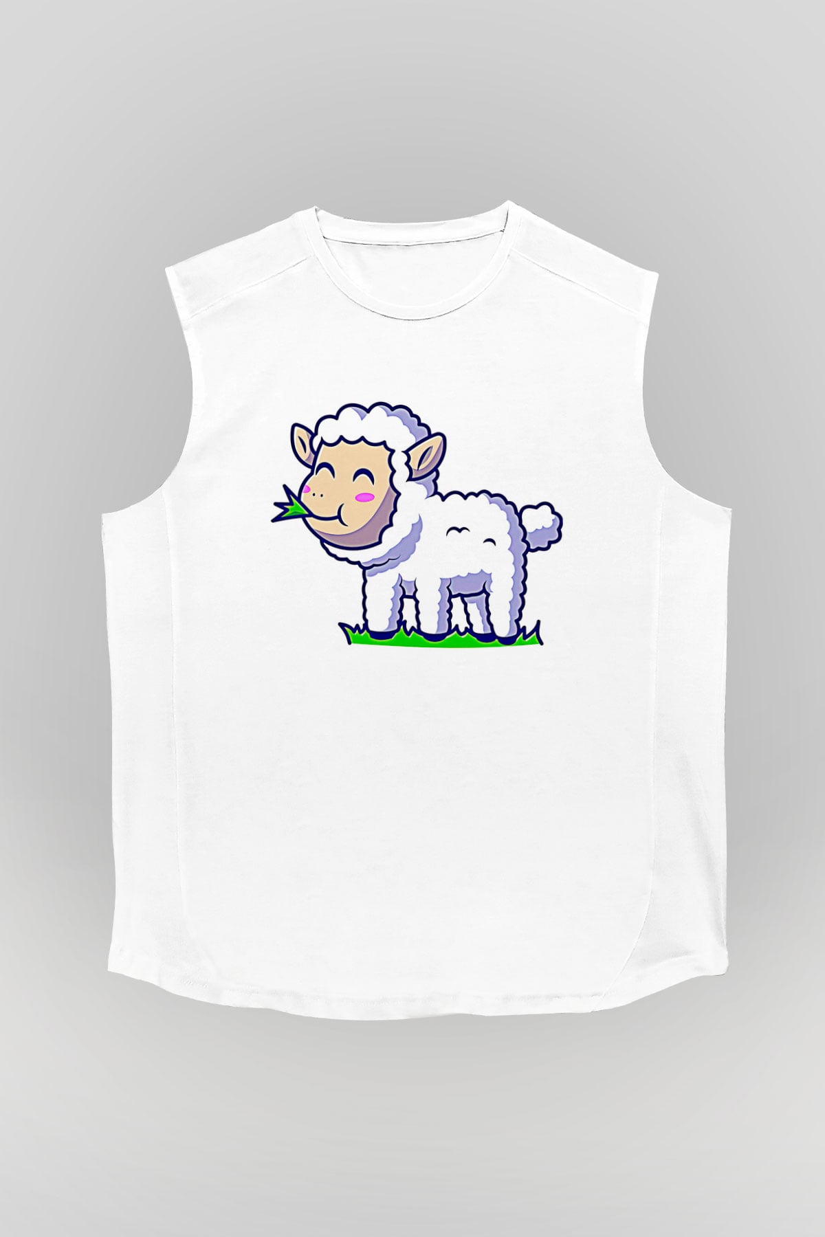 Kurban Bayramı Baskılı Beyaz Unisex Kolsuz Tişört - Tshirt