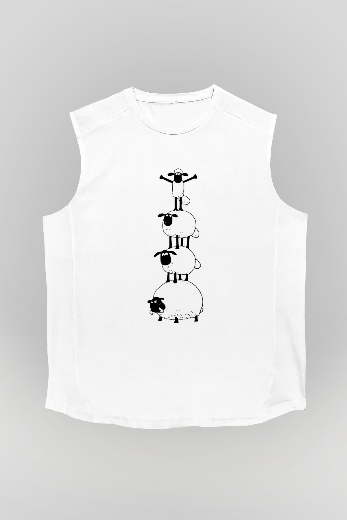 Kurban Bayramı Baskılı Beyaz Unisex Kolsuz Tişört - Tshirt
