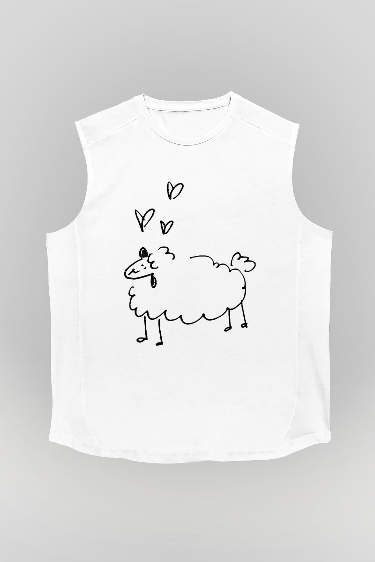 Kurban Bayramı Baskılı Beyaz Unisex Kolsuz Tişört - Tshirt