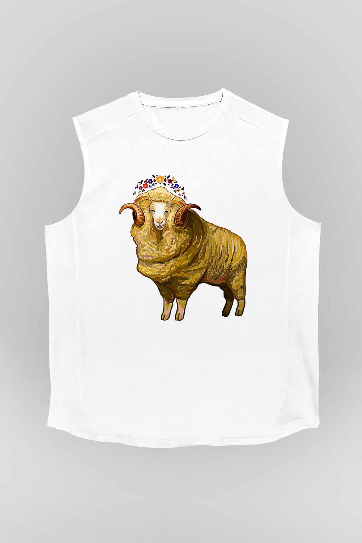 Kurban Bayramı Baskılı Beyaz Unisex Kolsuz Tişört - Tshirt