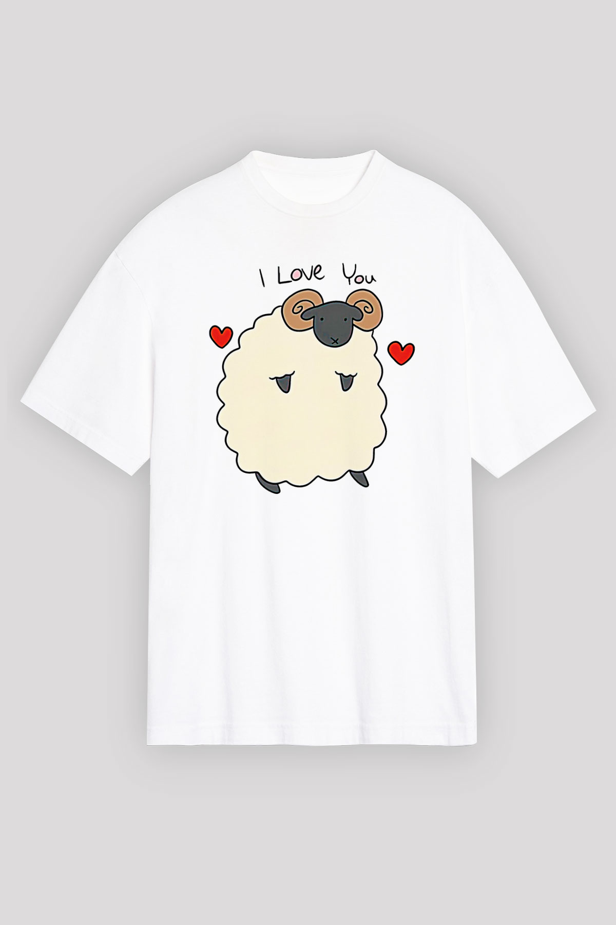Kurban Bayramı Baskılı Beyaz Unisex Oversize Tişört - Tshirt