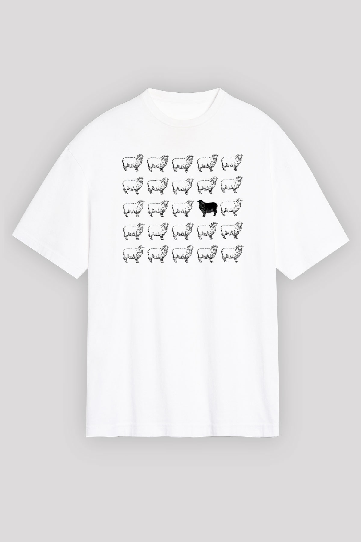 Kurban Bayramı Baskılı Beyaz Unisex Oversize Tişört - Tshirt