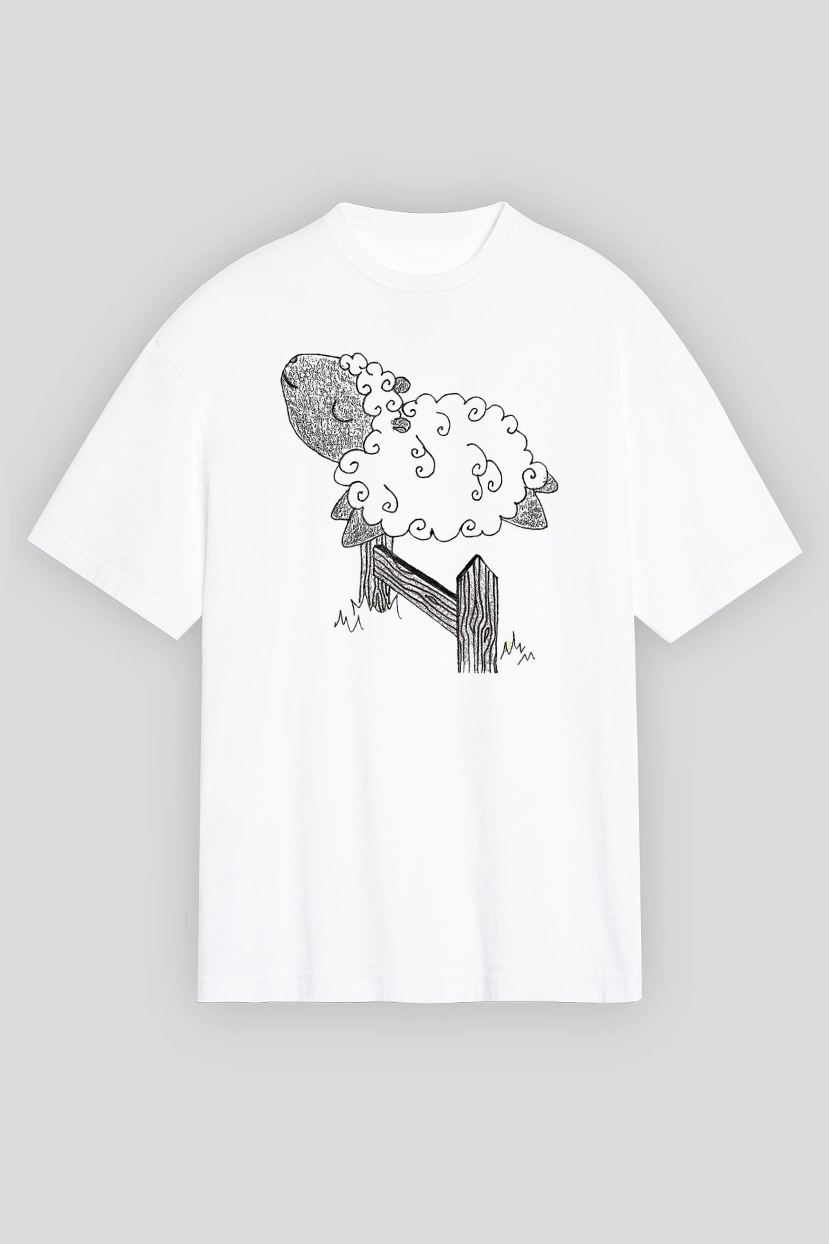 Kurban Bayramı Baskılı Beyaz Unisex Oversize Tişört - Tshirt