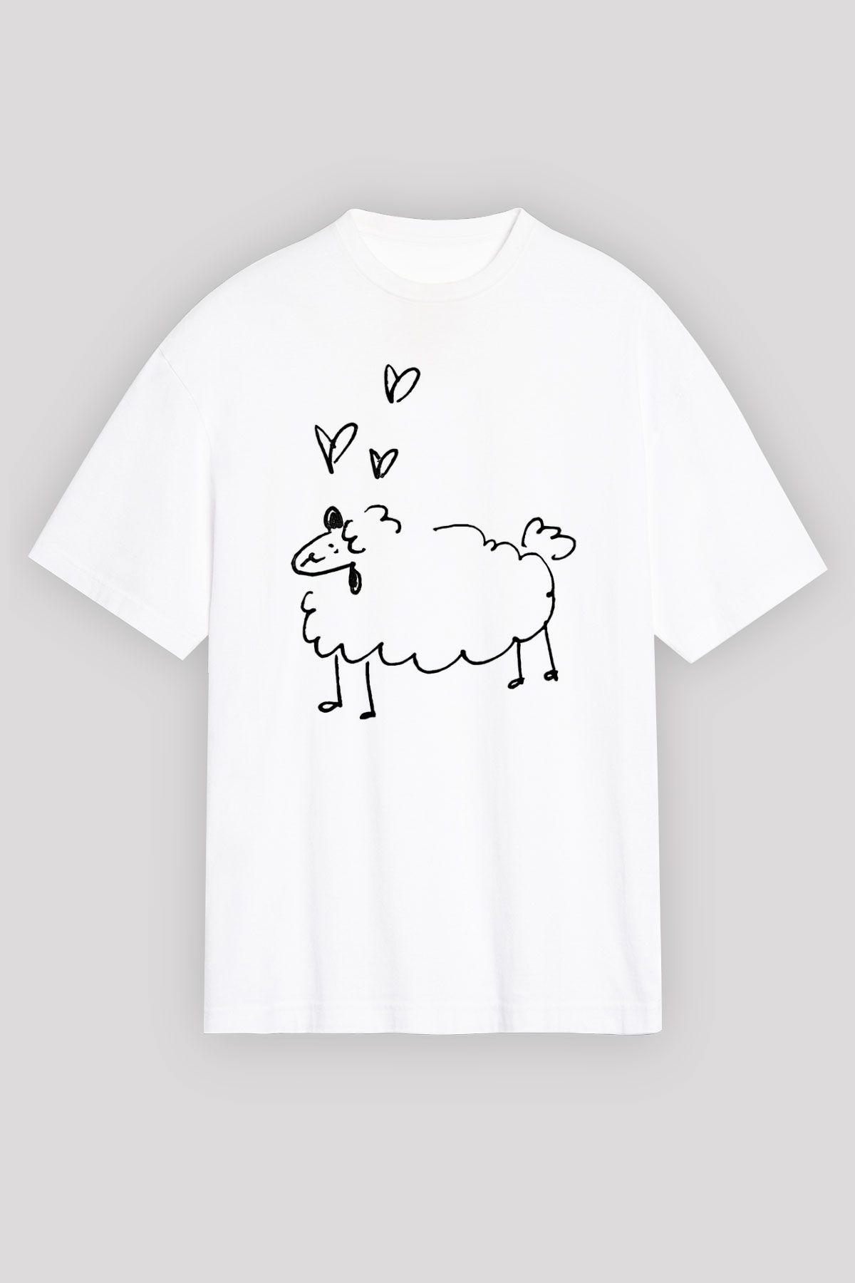 Kurban Bayramı Baskılı Beyaz Unisex Oversize Tişört - Tshirt