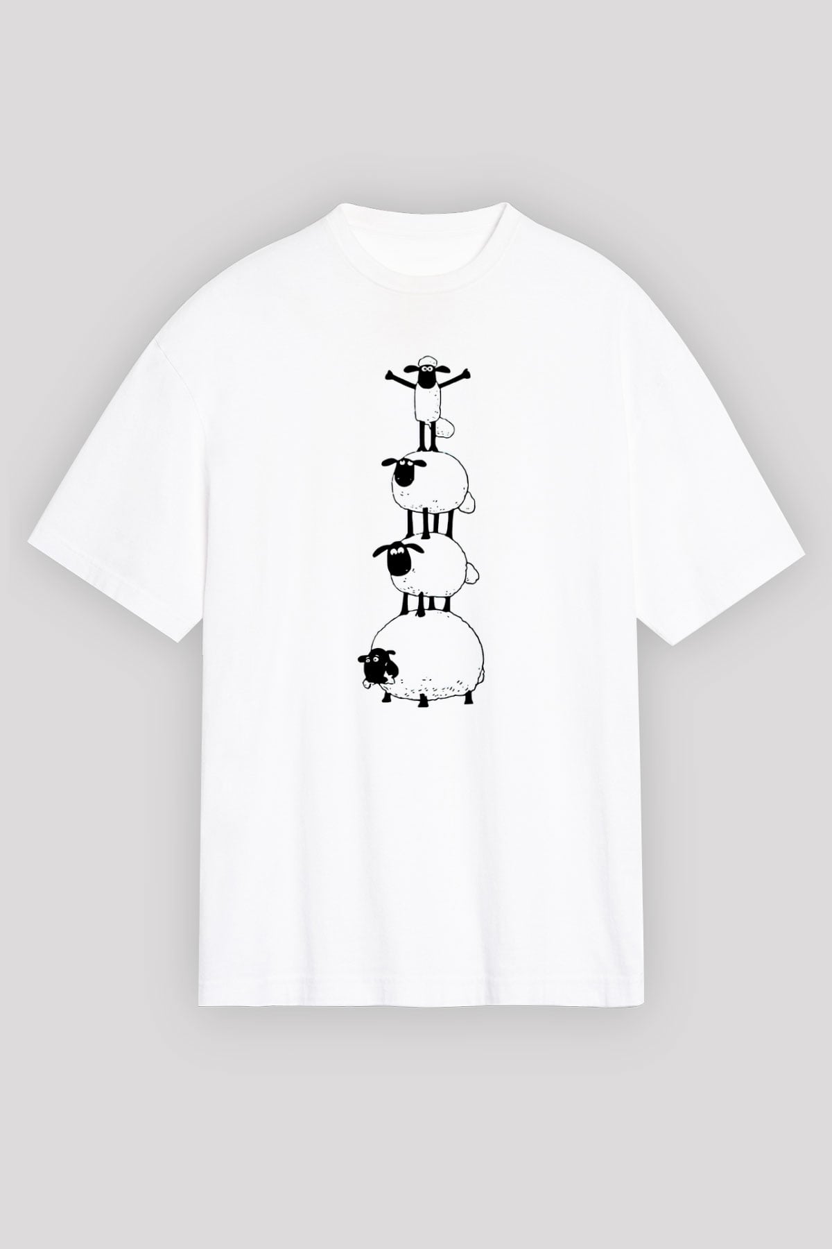 Kurban Bayramı Baskılı Beyaz Unisex Oversize Tişört - Tshirt