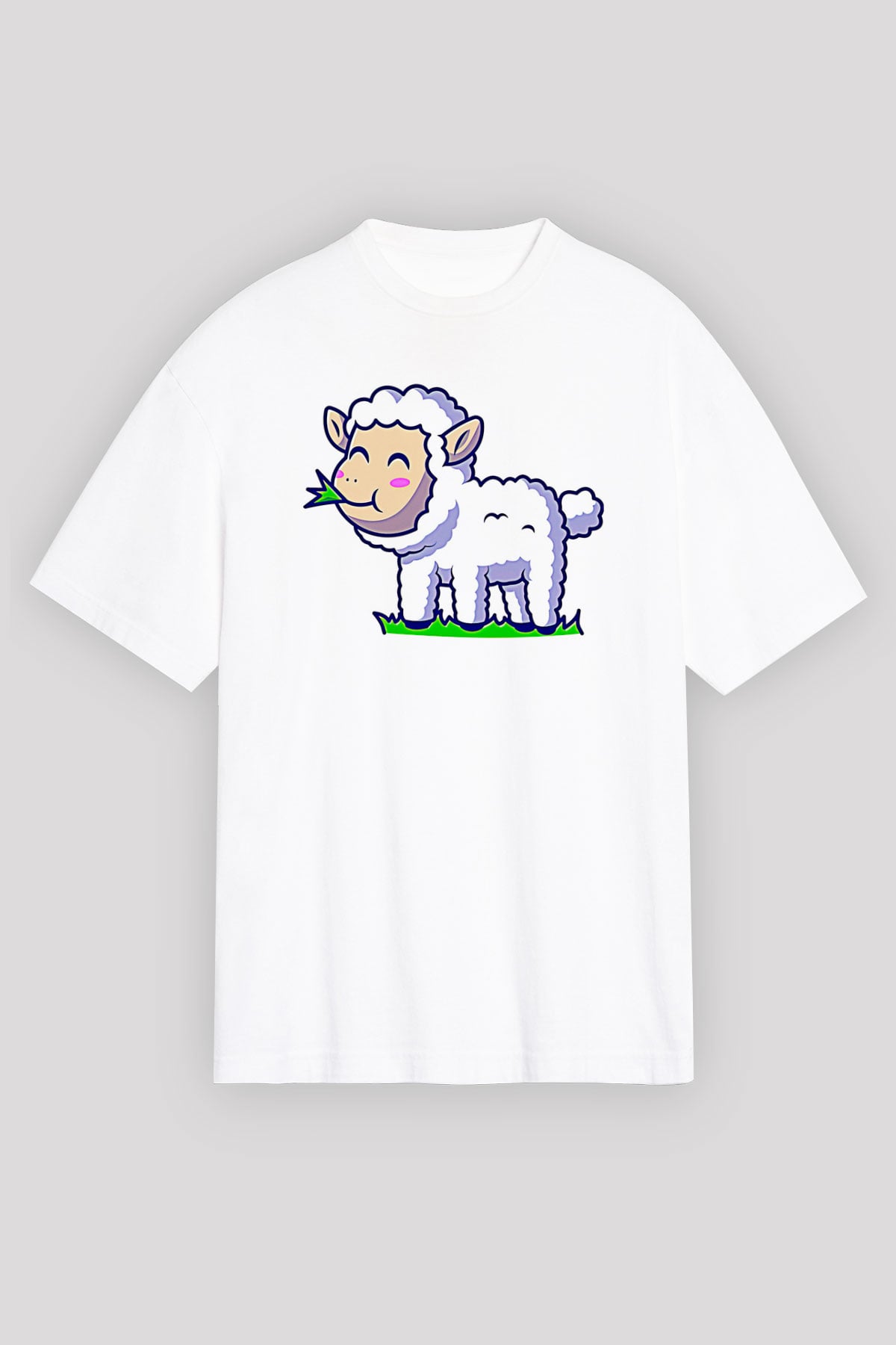 Kurban Bayramı Baskılı Beyaz Unisex Oversize Tişört - Tshirt