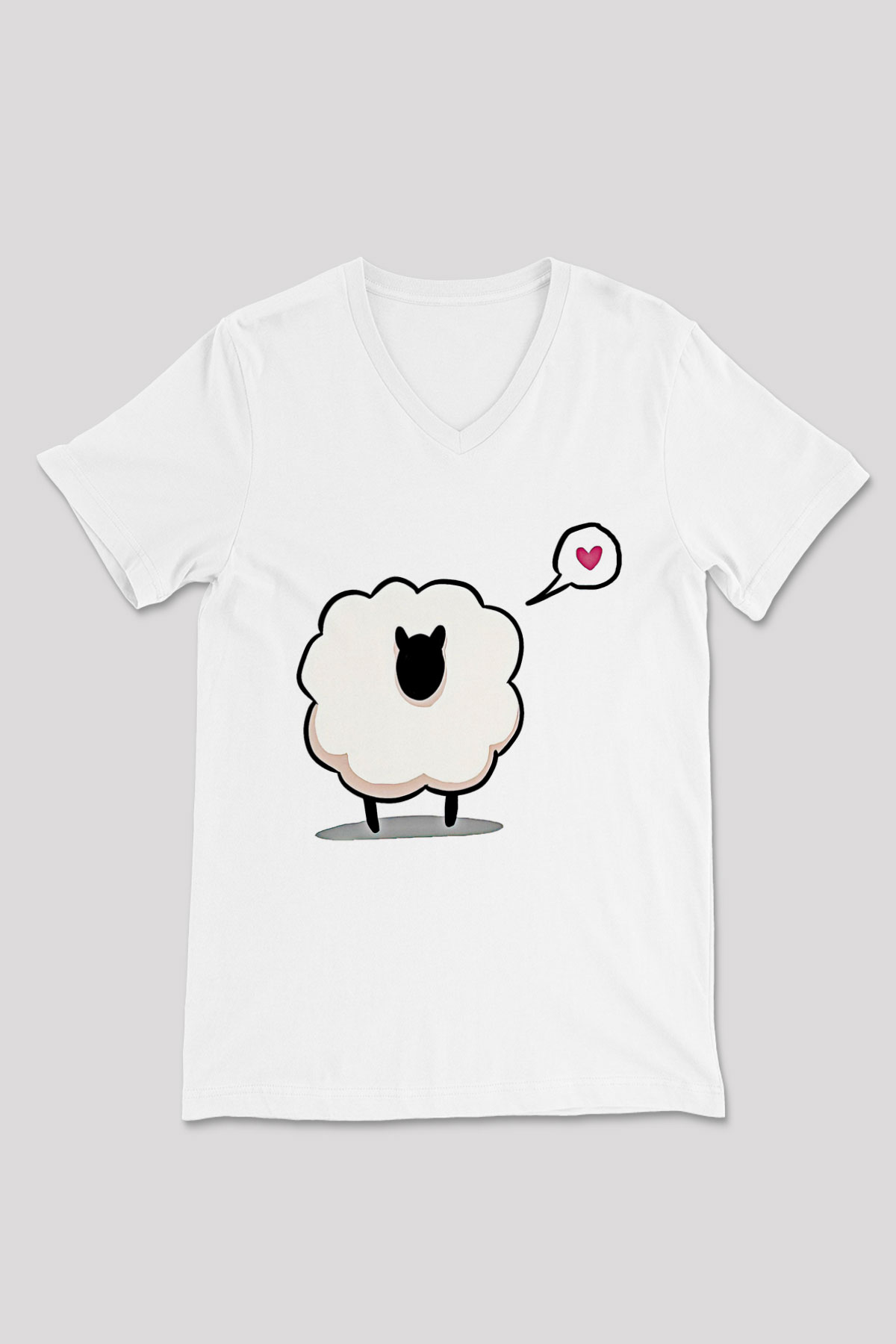 Kurban Bayramı Baskılı Beyaz Unisex V Yaka Tişört - Tshirt