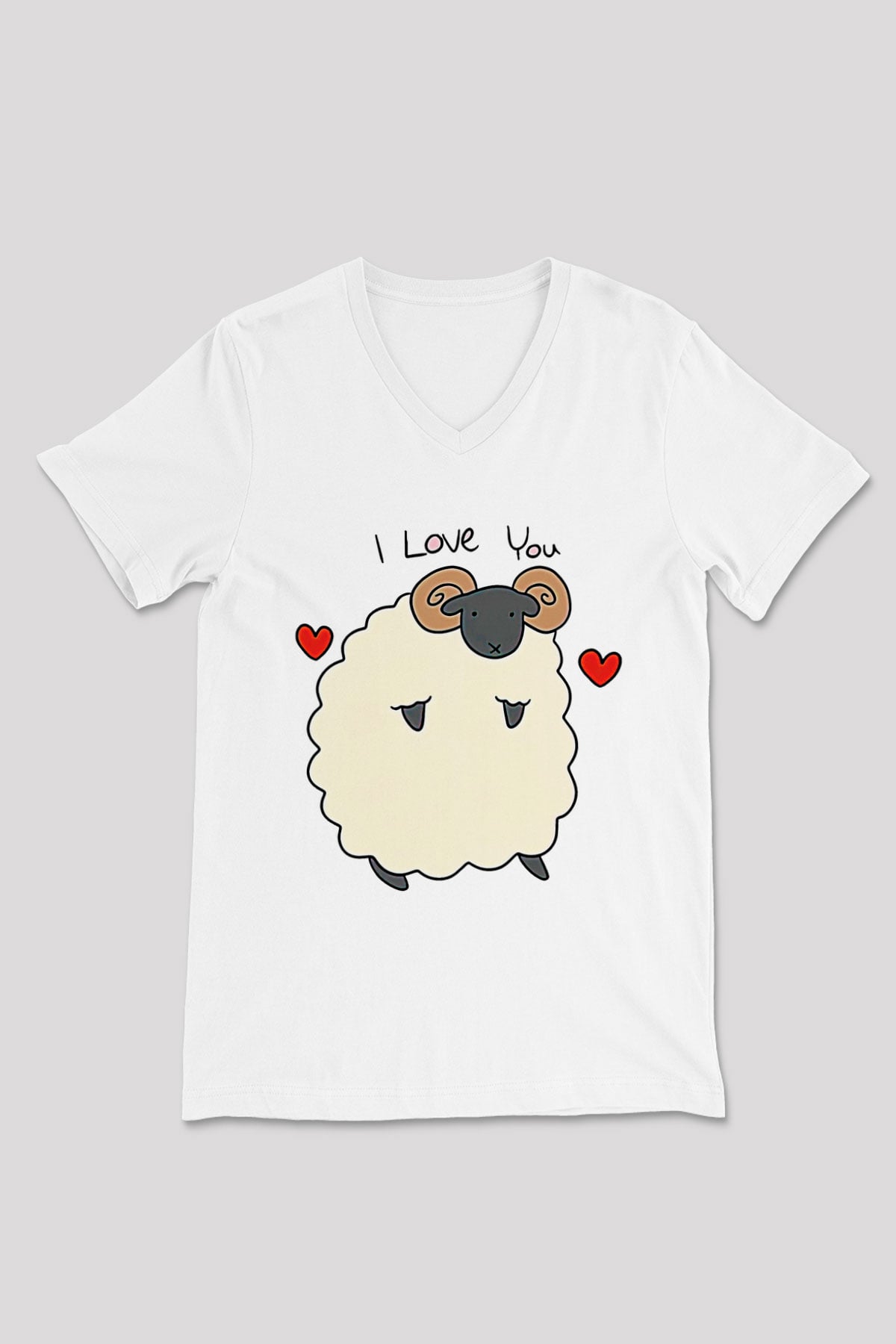 Kurban Bayramı Baskılı Beyaz Unisex V Yaka Tişört - Tshirt