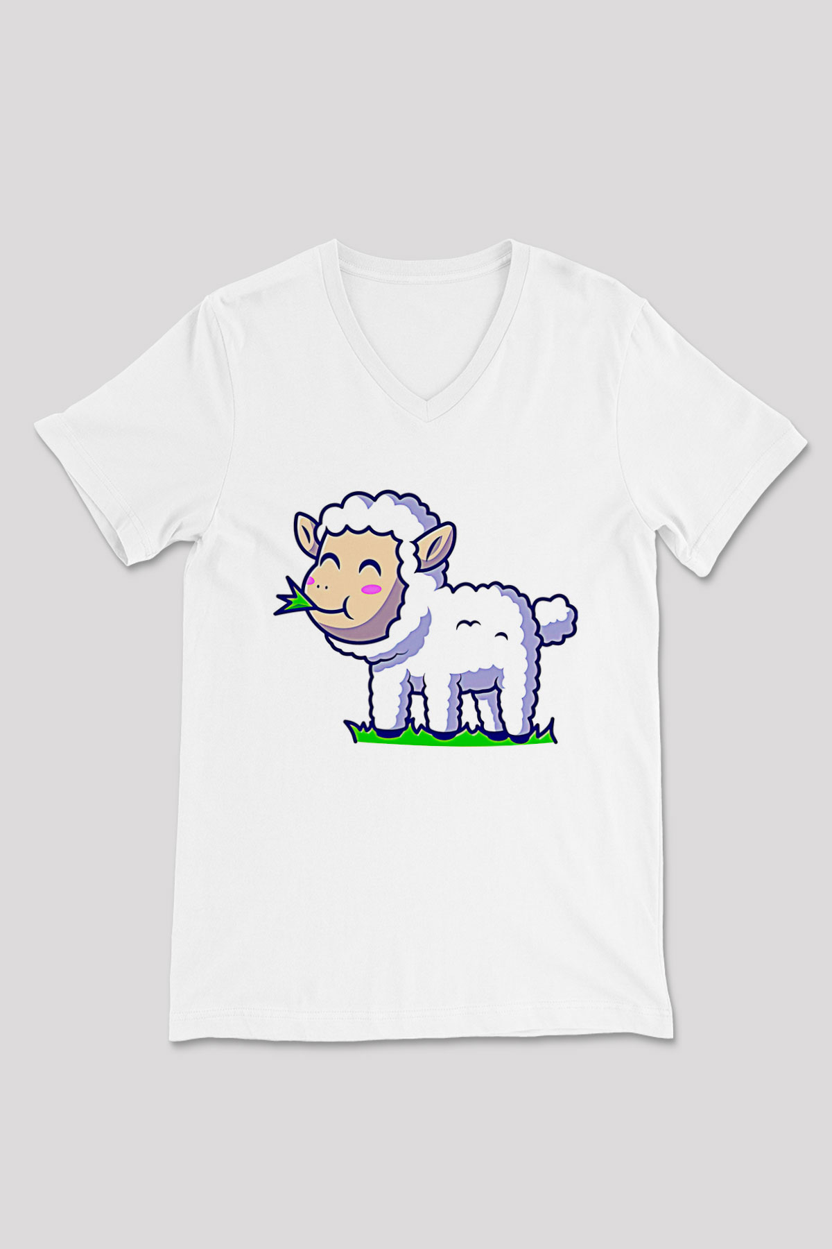 Kurban Bayramı Baskılı Beyaz Unisex V Yaka Tişört - Tshirt