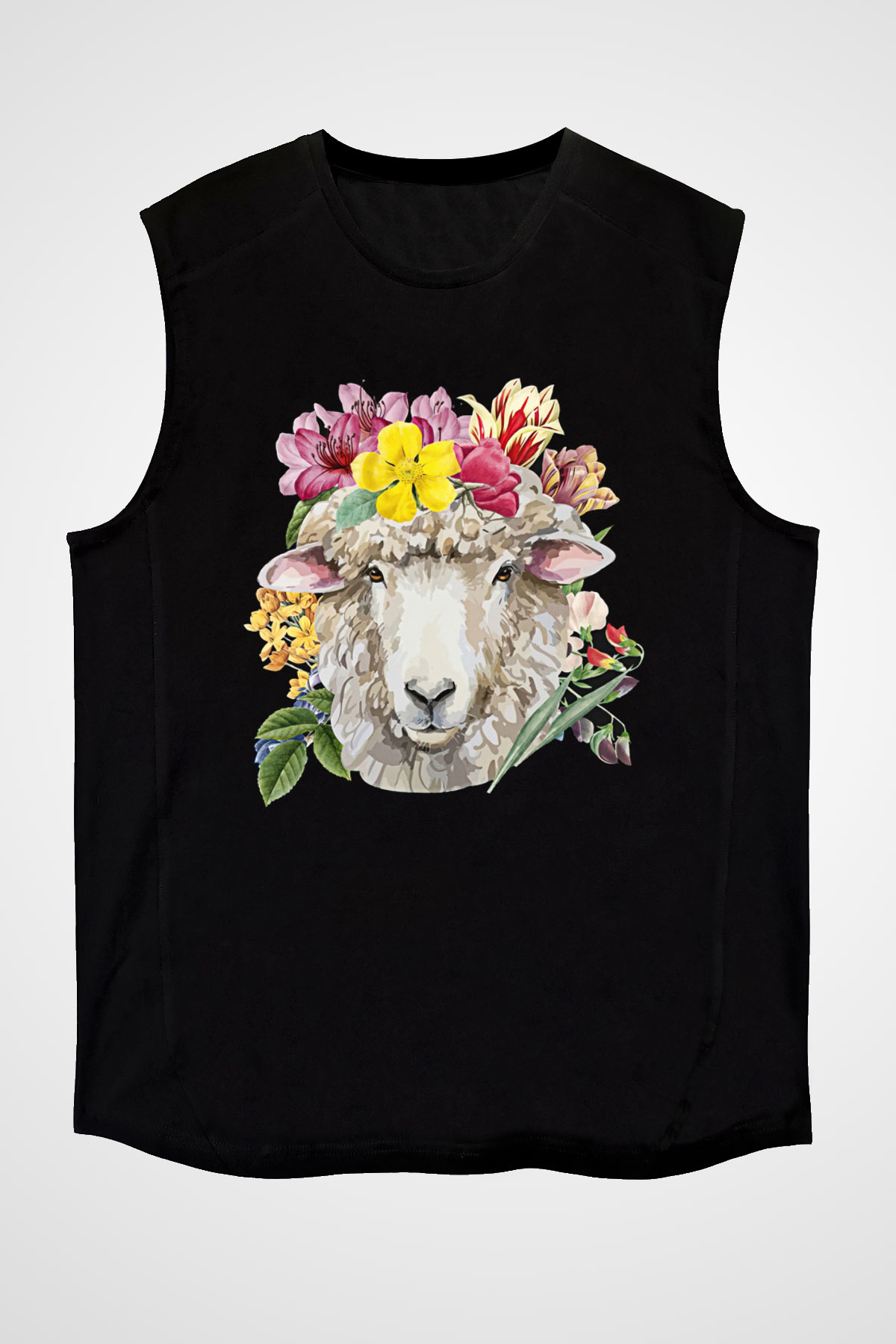 Kurban Bayramı Baskılı Unisex Siyah Kolsuz Tişört - Tshirt