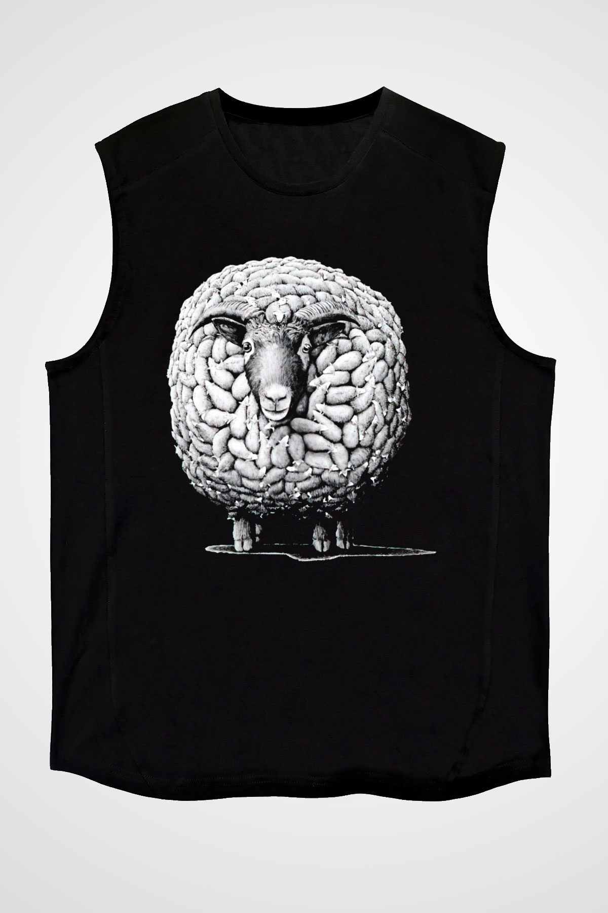 Kurban Bayramı Baskılı Unisex Siyah Kolsuz Tişört - Tshirt