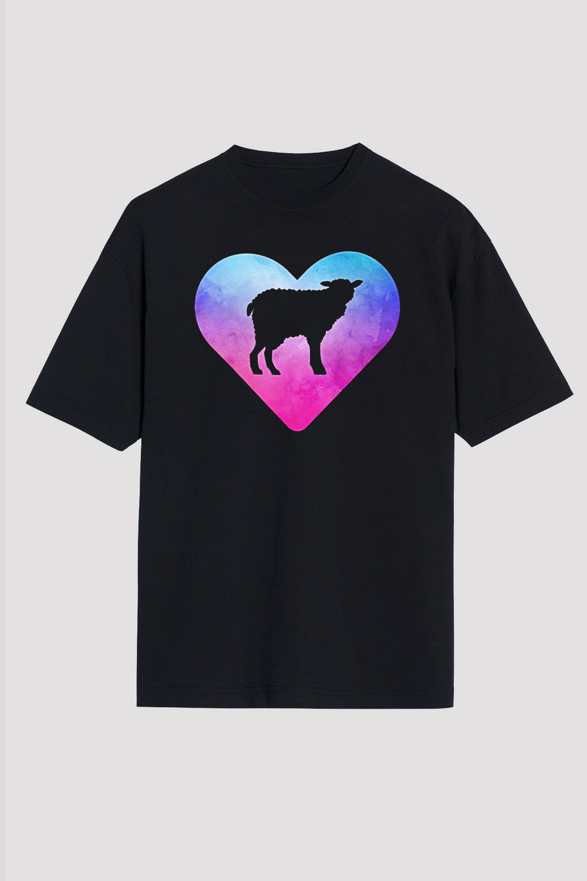Kurban Bayramı Baskılı Unisex Siyah Oversize Tişört - Tshirt