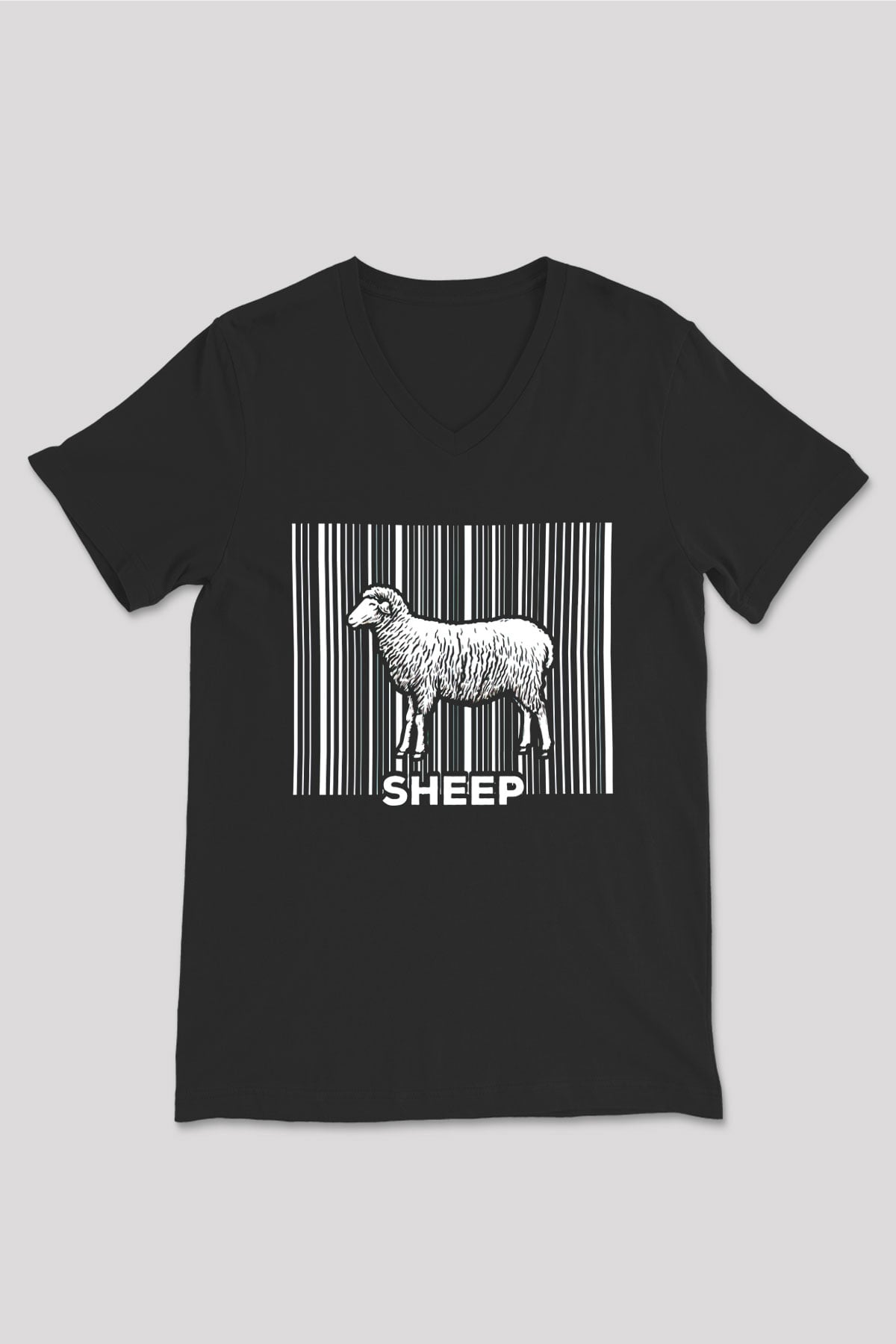 Kurban Bayramı Baskılı Unisex Siyah V Yaka Tişört - Tshirt