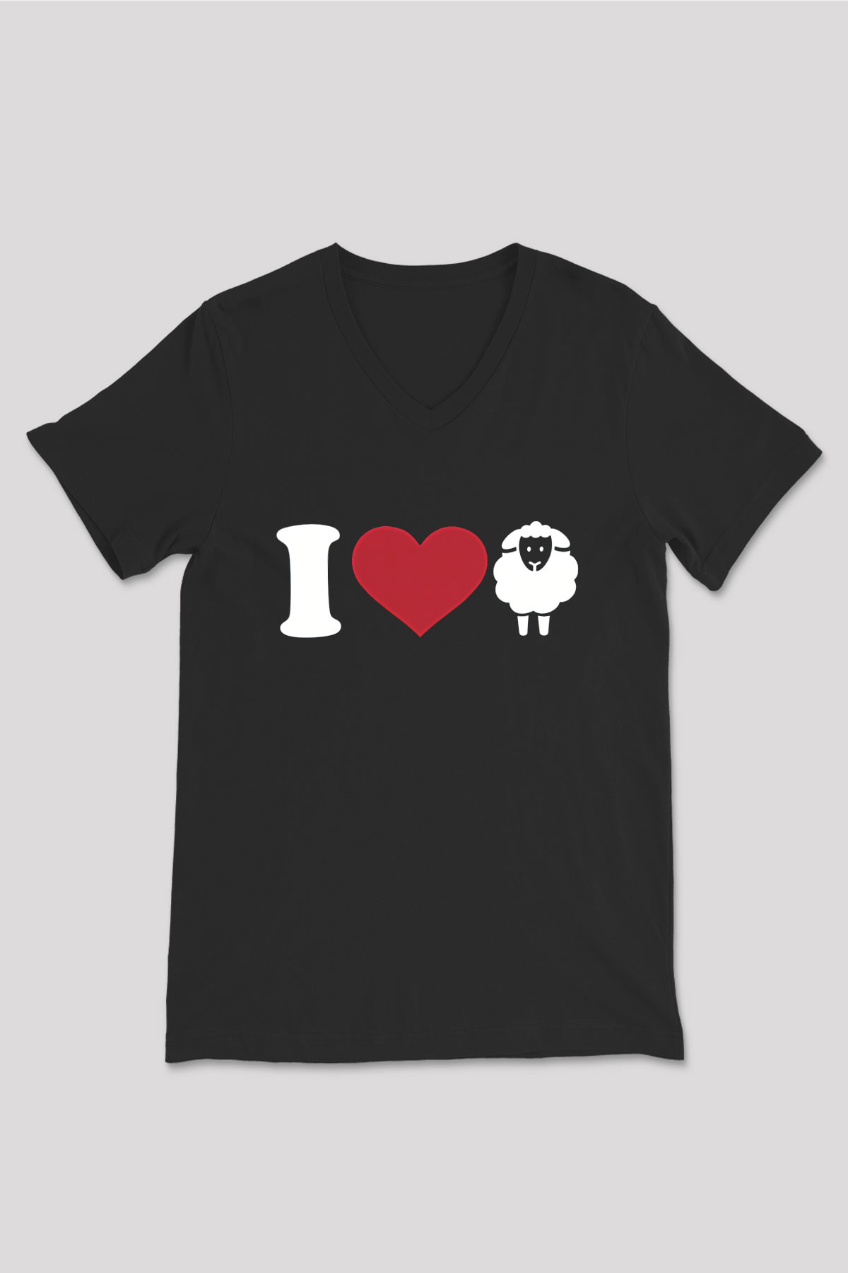 Kurban Bayramı Baskılı Unisex Siyah V Yaka Tişört - Tshirt