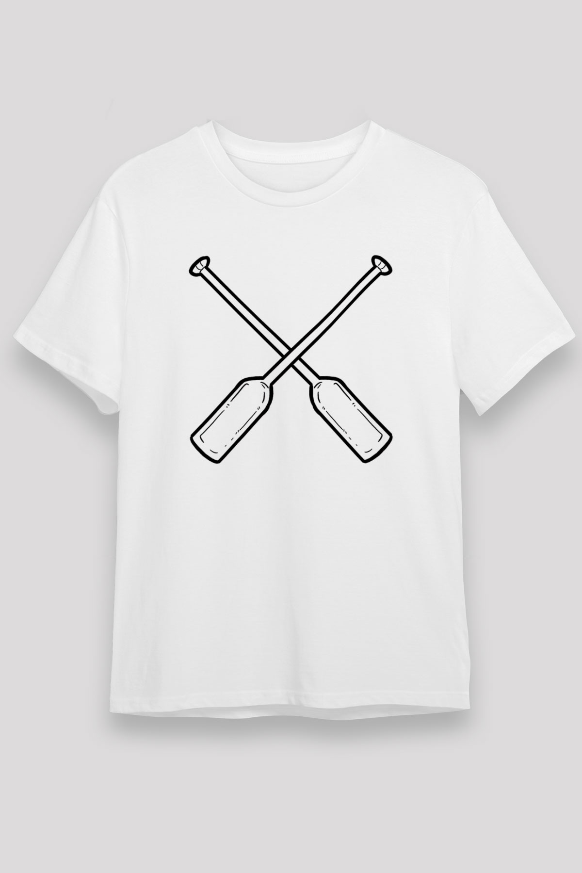 Kürek Baskılı Unisex Beyaz Tişört - Tshirt